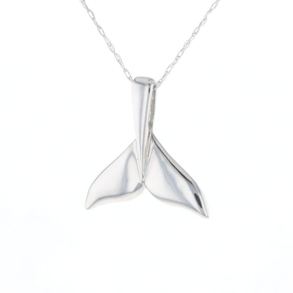 Whale Tail Pendant 14Kt Gold High Polish Realistically Designed