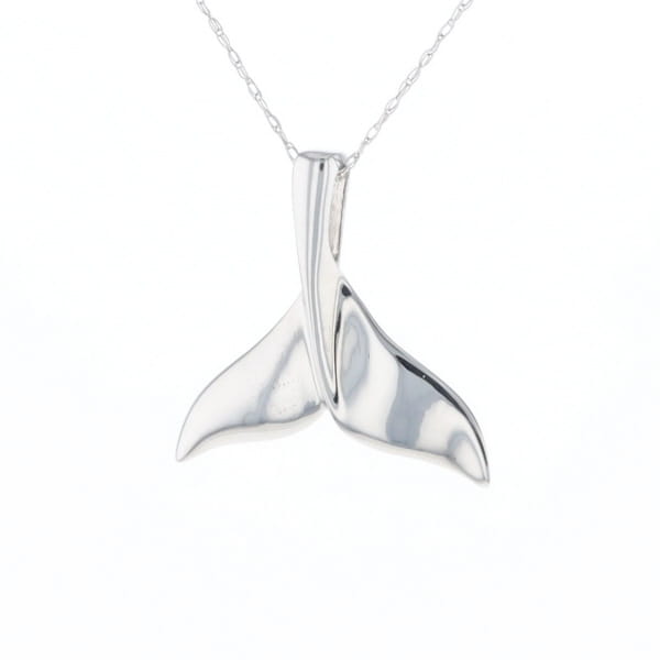 Whale Tail Pendant 14Kt Gold High Polish Realistically Designed