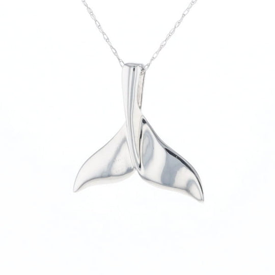 Whale Tail Pendant 14Kt Gold High Polish Realistically Designed