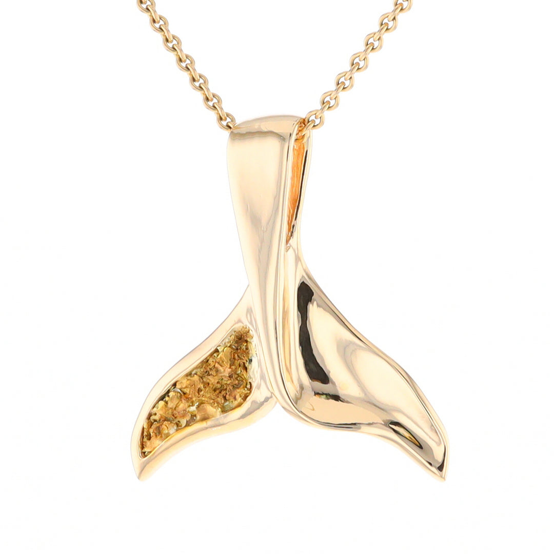 Whale Tail Necklaces Natural Nuggets Inlaid Sea Life Pendant