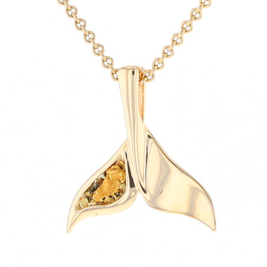 Whale Tail Necklaces Natural Nuggets Inlaid Sea Life Pendant