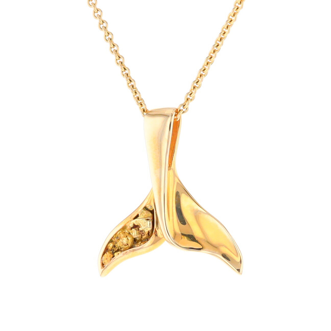 Whale Tail Necklaces Natural Nuggets Inlaid Sea Life Pendant