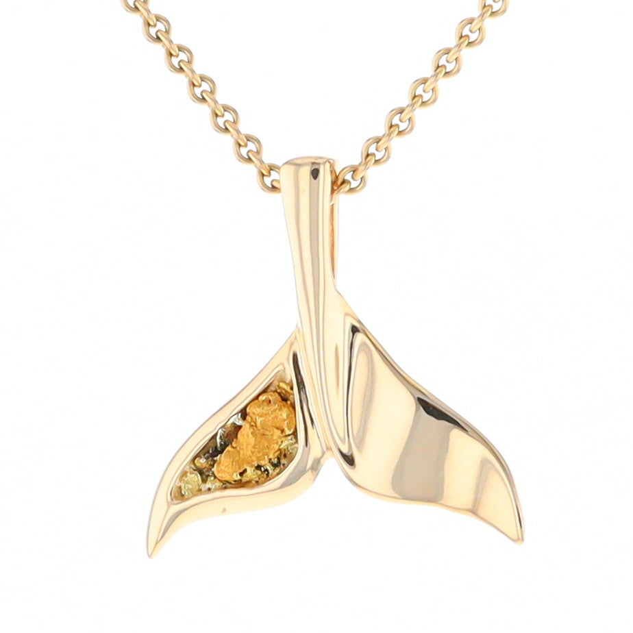 Whale Tail Necklaces Natural Nuggets Inlaid Sea Life Pendant