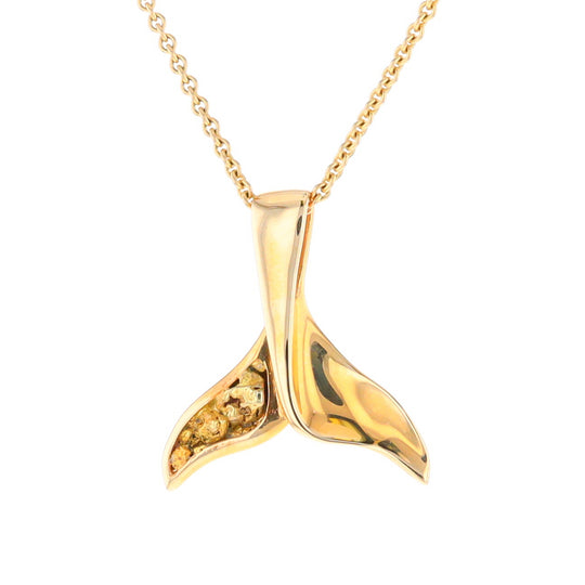 Whale Tail Necklaces Natural Nuggets Inlaid Sea Life Pendant