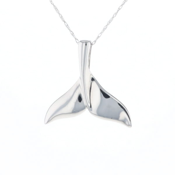 Whale Tail Pendant 14Kt Gold High Polish Realistically Designed