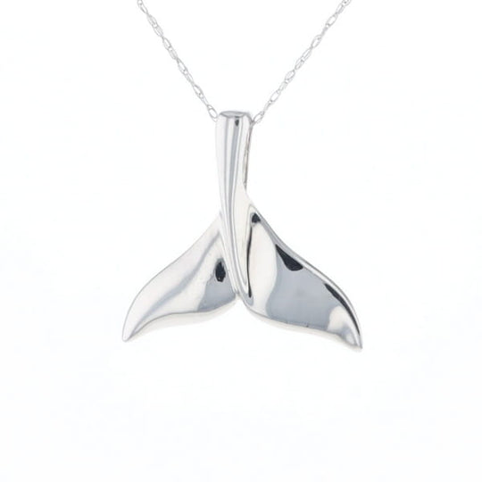 Whale Tail Pendant 14Kt Gold High Polish Realistically Designed