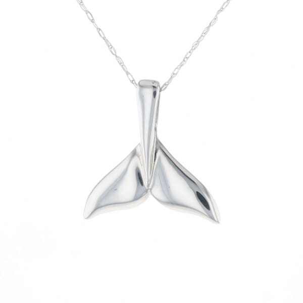Whale Tail Pendant 14Kt Gold High Polish Realistically Designed