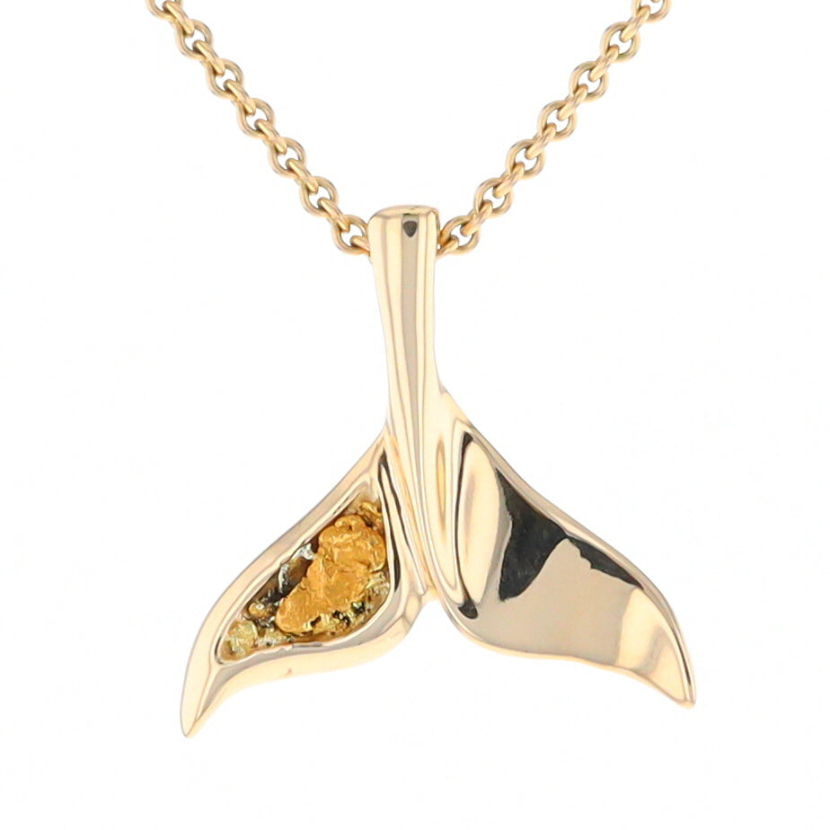 Whale Tail Necklaces Natural Nuggets Inlaid Sea Life Pendant