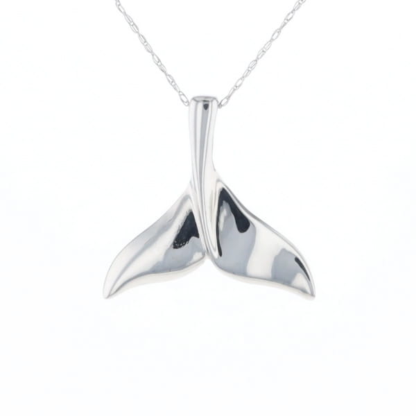 Whale Tail Pendant 14Kt Gold High Polish Realistically Designed