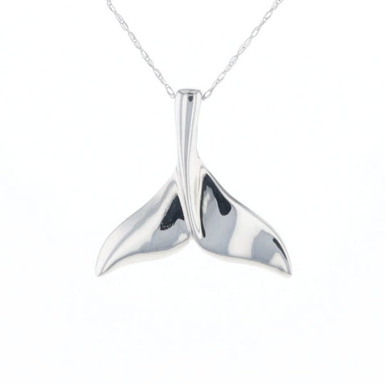 Whale Tail Pendant 14Kt Gold High Polish Realistically Designed