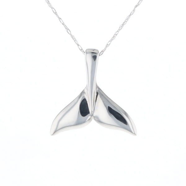 Whale Tail Pendant 14Kt Gold High Polish Realistically Designed