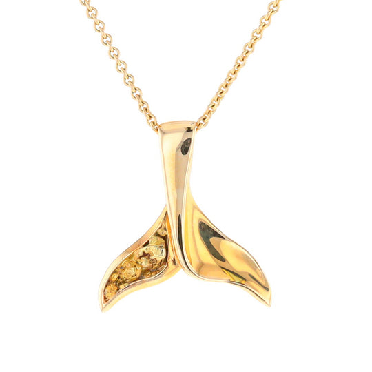 Whale Tail Necklaces Natural Nuggets Inlaid Sea Life Pendant