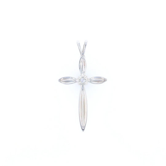 Solitaire Diamond Cross Pendant