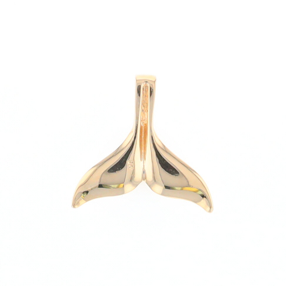 Whale Tail Pendant 14kt Gold High Polish Realistically Designed