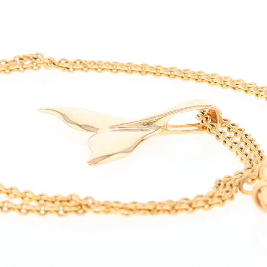 Whale Tail Pendant 14kt Gold High Polish Realistically Designed