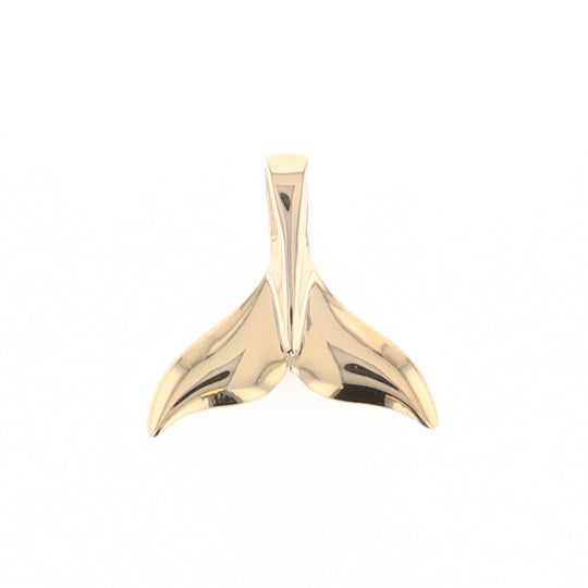 Whale Tail Pendant 14kt Gold High Polish Realistically Designed