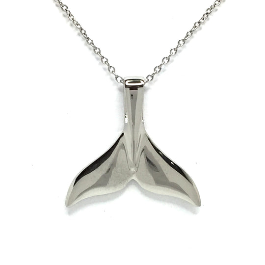 Whale Tail Pendant 14kt Gold High Polish Realistically Designed