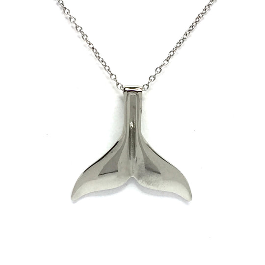 Whale Tail Pendant 14kt Gold High Polish Realistically Designed