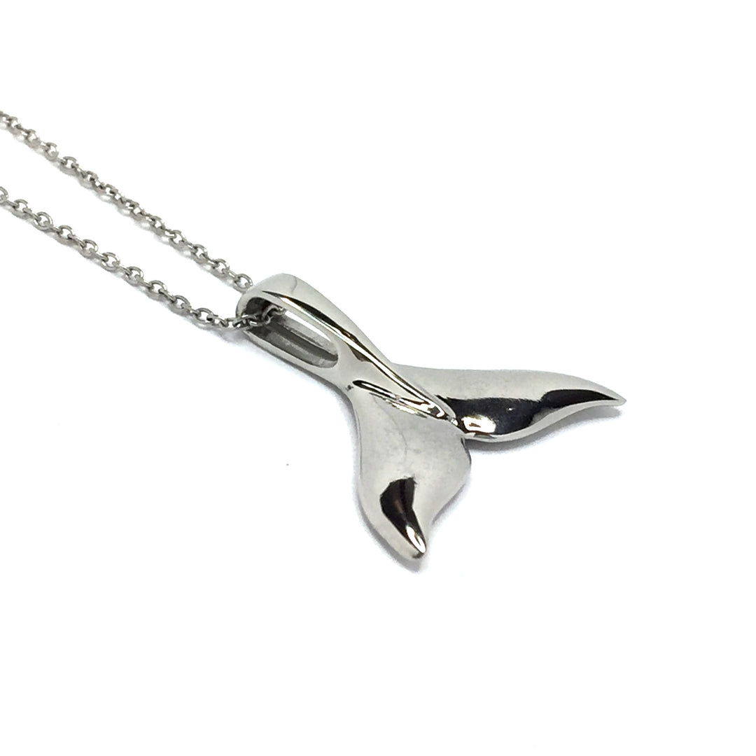 Whale Tail Pendant 14kt Gold High Polish Realistically Designed