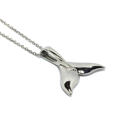 Whale Tail Pendant 14kt Gold High Polish Realistically Designed