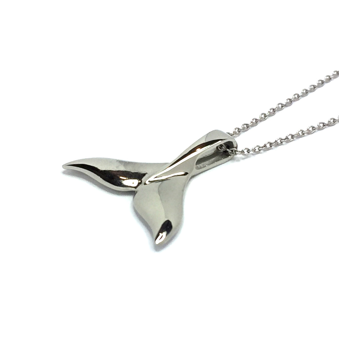 Whale Tail Pendant 14kt Gold High Polish Realistically Designed