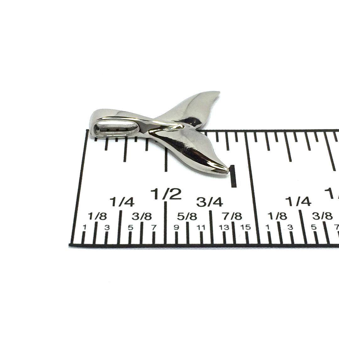 Whale Tail Pendant 14kt Gold High Polish Realistically Designed