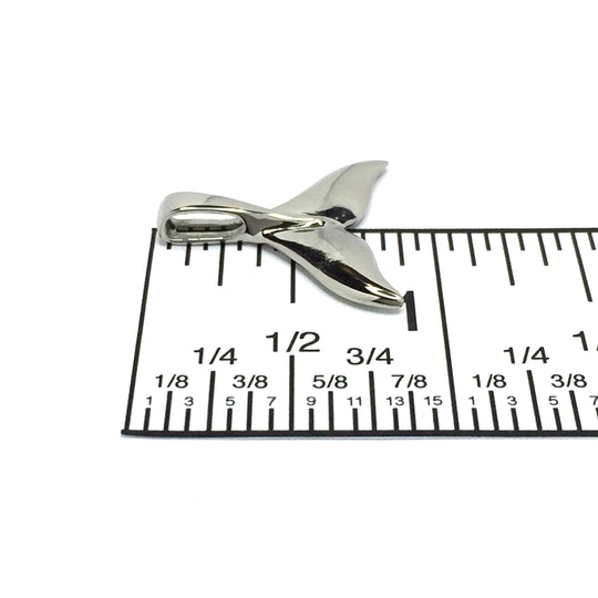 Whale Tail Pendant 14kt Gold High Polish Realistically Designed
