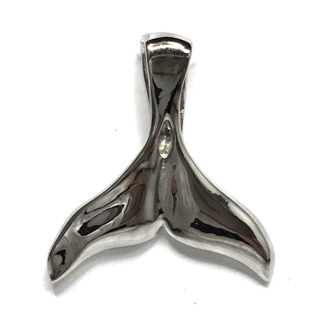 Whale Tail Necklaces Natural Australian Opal Single Side Inlaid Sea Life Pendant 14k White Gold