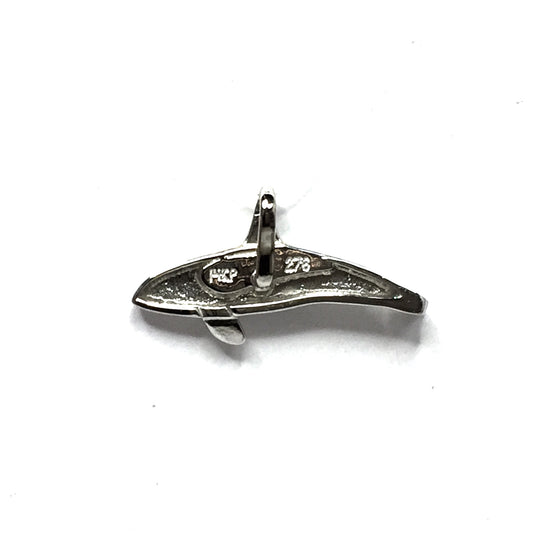 Mother Of Pearl Inlaid Orca Killer Whale Pendant