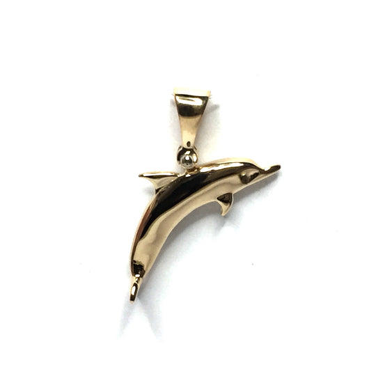 Onyx Inlaid Dolphin Pendant