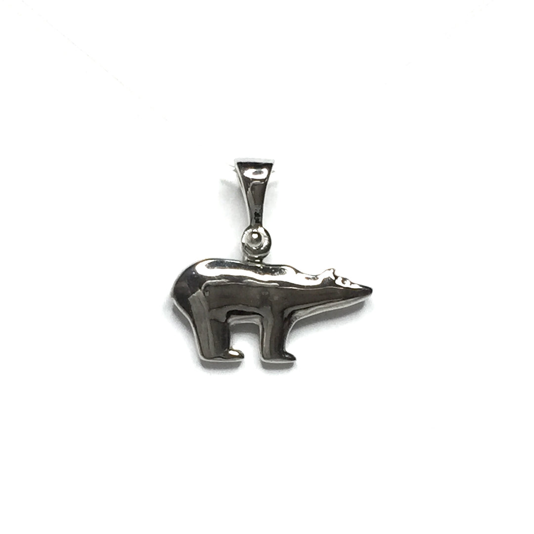 Onyx Inlaid Polar Bear Pendant