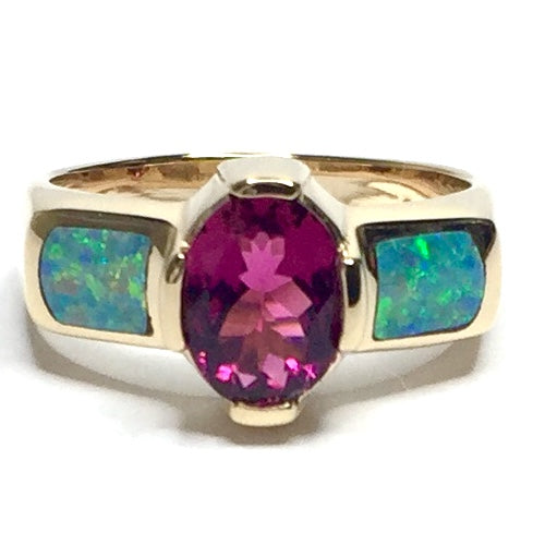 Tourmaline and opal sales ring