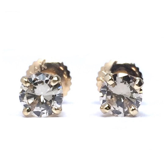 0.80ctw Round Brilliant Cut Diamond Stud Earrings