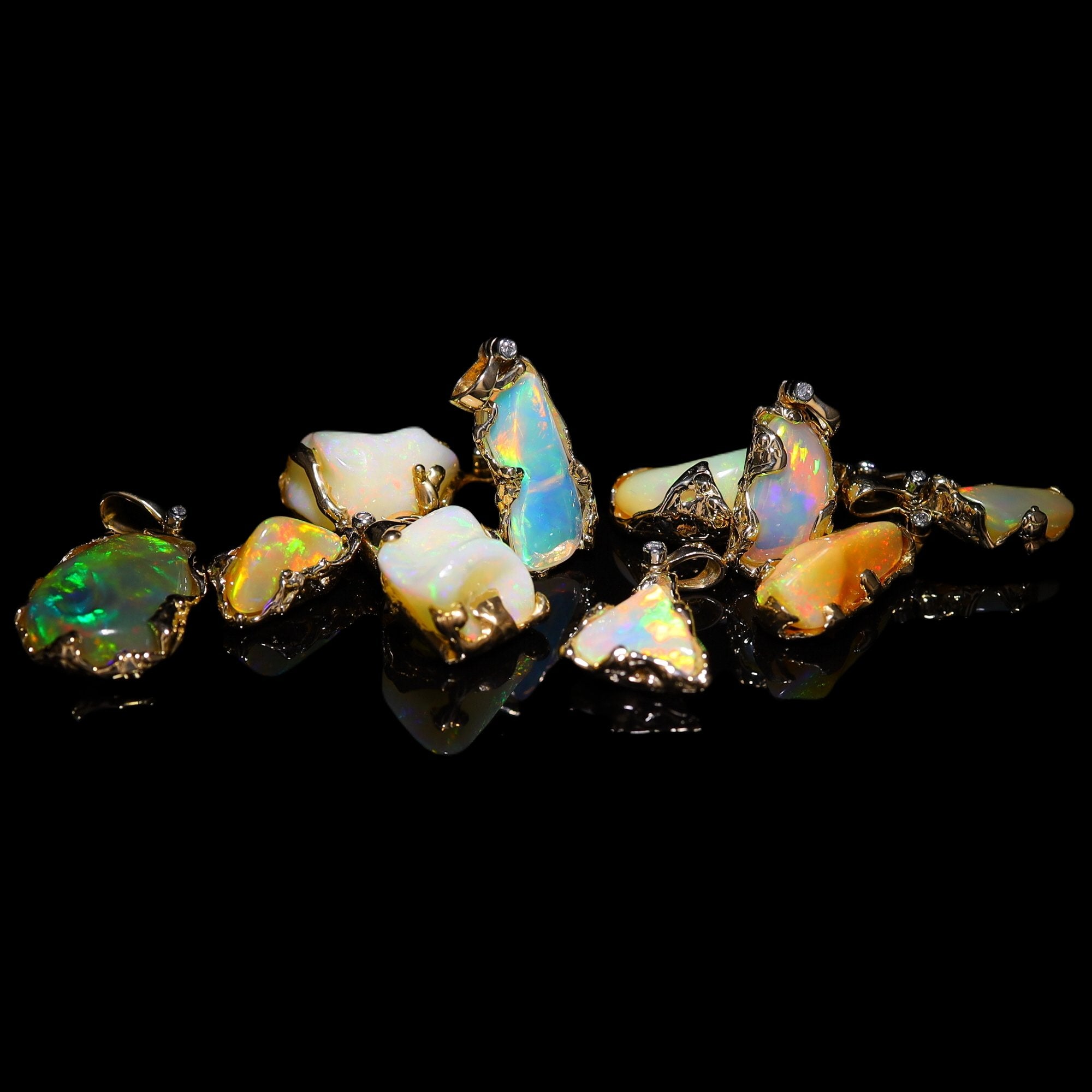 African Opal Free Form Pendants