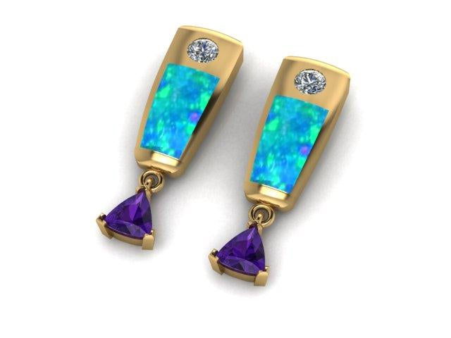 Opal Inlaid Earrings-Hawkes and Co