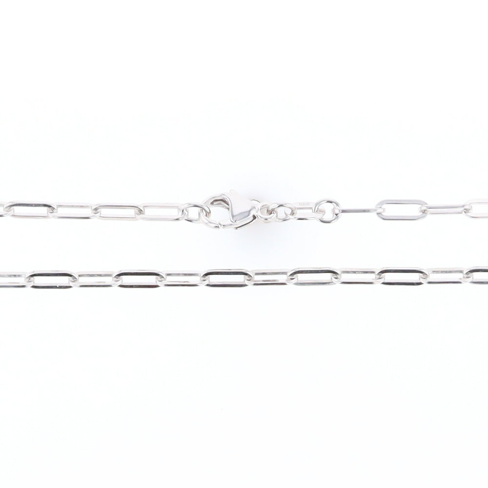 18" White Gold Paperclip Link Chain