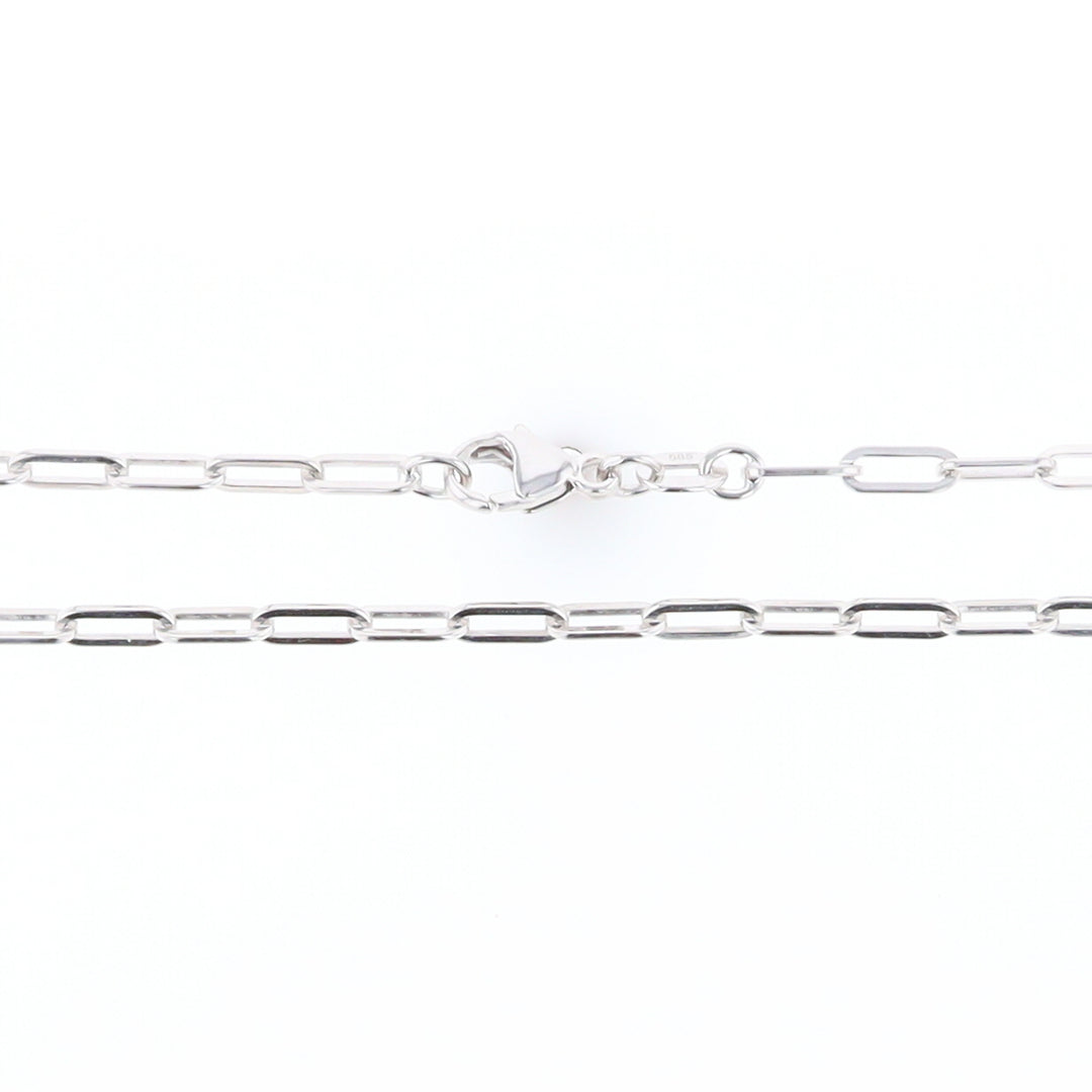 18" White Gold Paperclip Link Chain