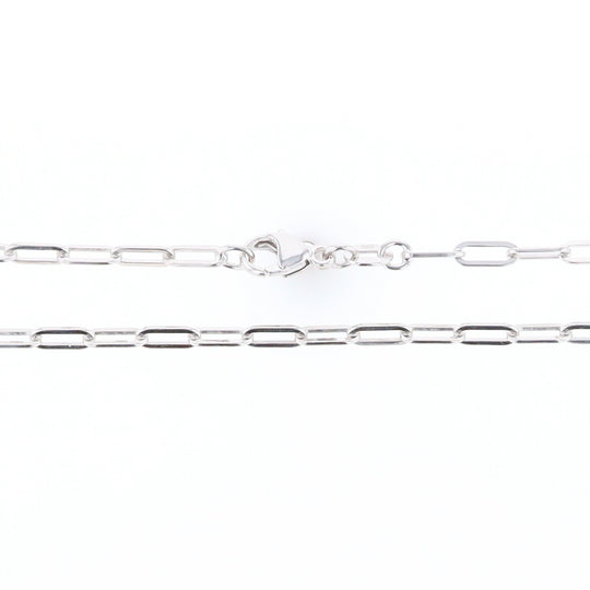 18" White Gold Paperclip Link Chain