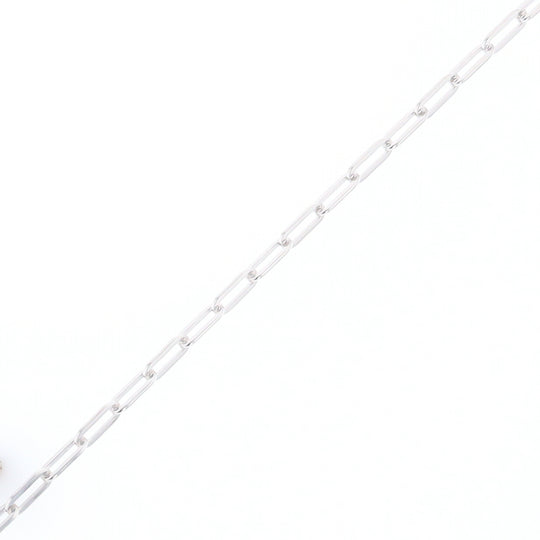 18" White Gold Paperclip Link Chain