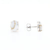 Gold Quartz Cabochon Stud Earrings