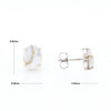Gold Quartz Cabochon Stud Earrings