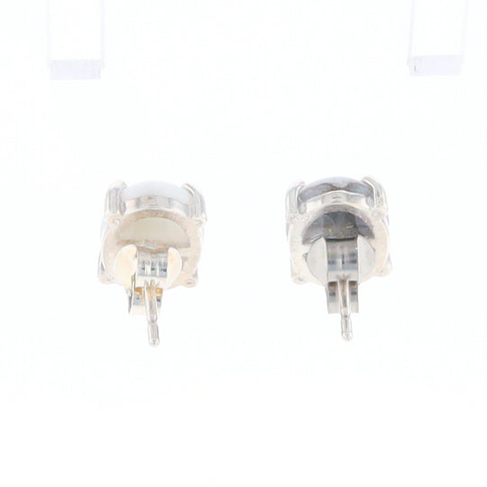 Gold Quartz Cabochon Stud Earrings