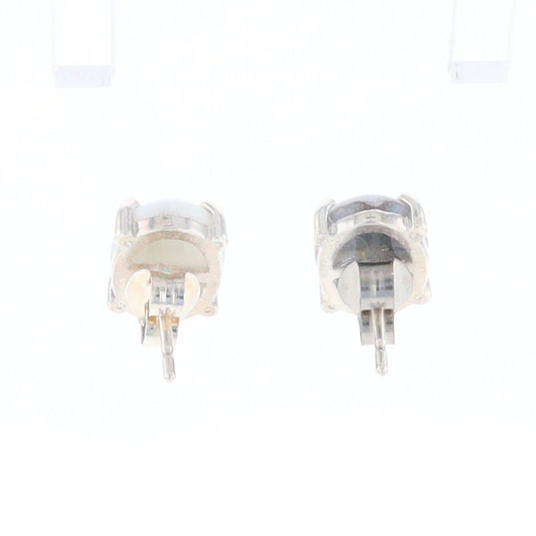 Gold Quartz Cabochon Stud Earrings