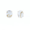 Gold Quartz Cabochon Stud Earrings