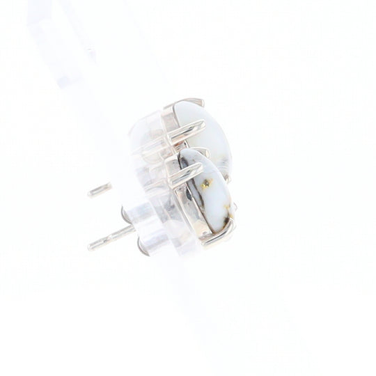 Gold Quartz Cabochon Stud Earrings
