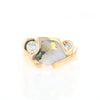 Gold Quartz Ring Geometric Shape Inlaid with 0.30ctw Round Diamonds