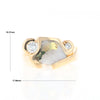 Gold Quartz Ring Geometric Shape Inlaid with 0.30ctw Round Diamonds