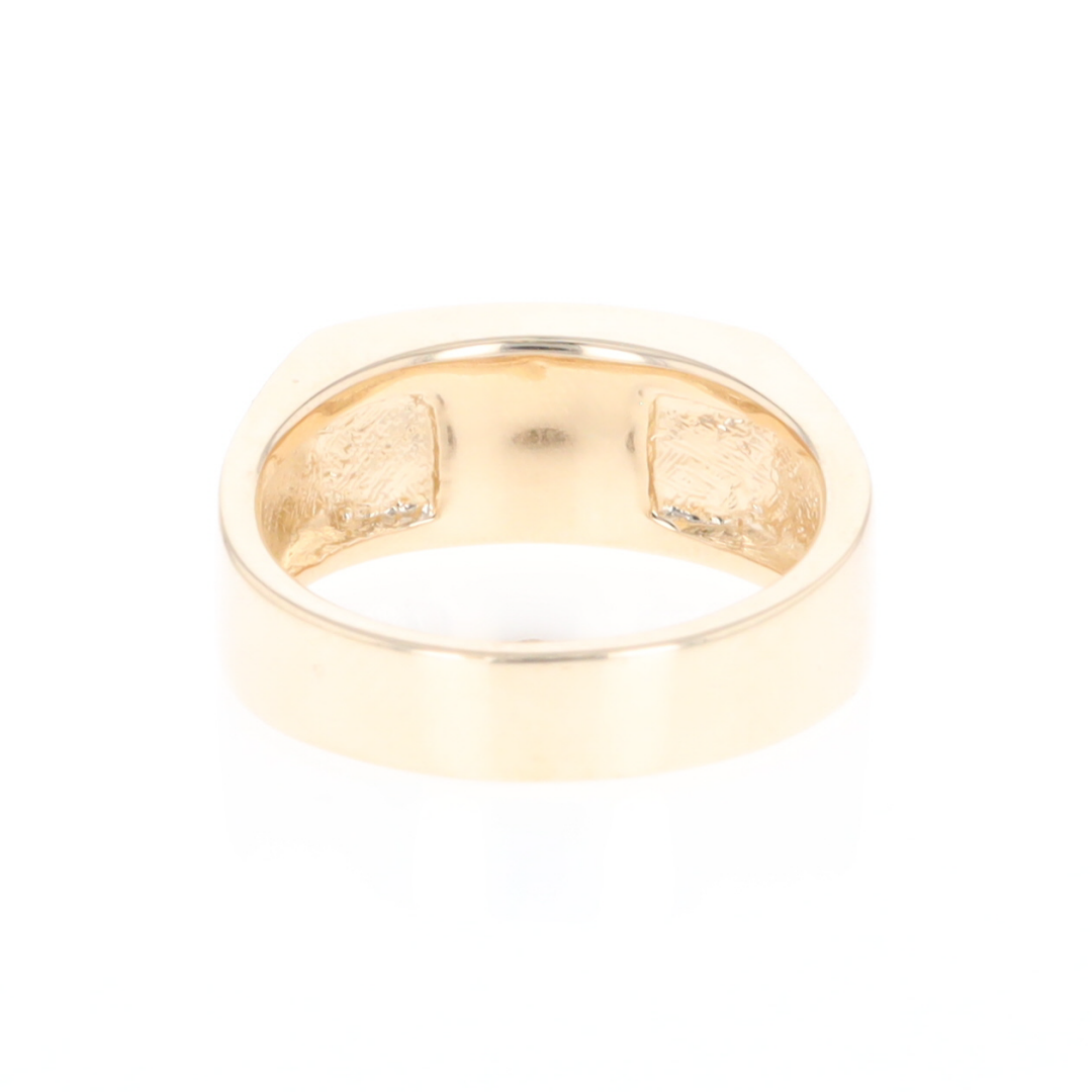 Rectangle Meteorite Inlaid Ring