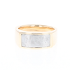 Rectangle Meteorite Inlaid Ring