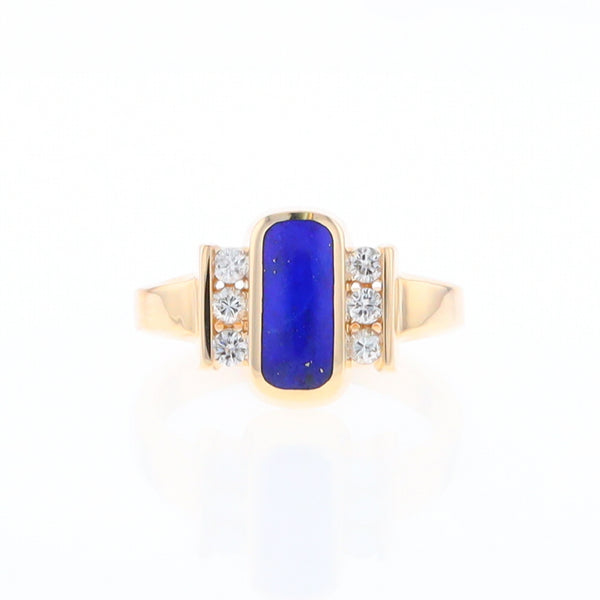 Lapis 0.24ctw Diamond Ring